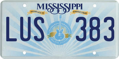 MS license plate LUS383