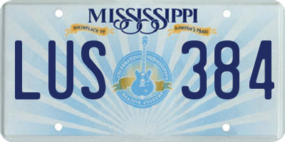 MS license plate LUS384
