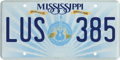 MS license plate LUS385