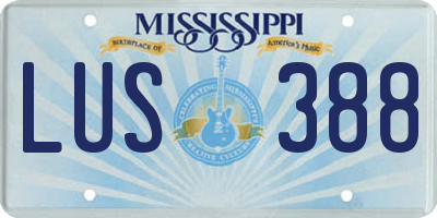 MS license plate LUS388