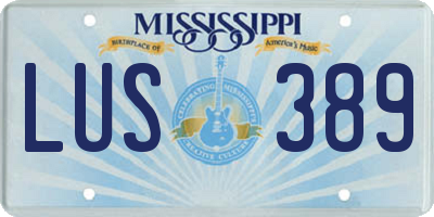 MS license plate LUS389
