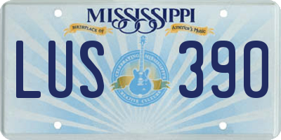 MS license plate LUS390