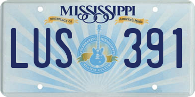 MS license plate LUS391