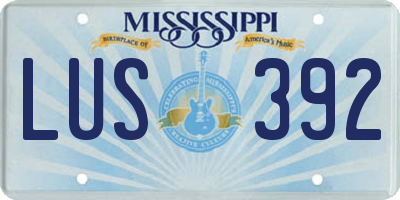 MS license plate LUS392