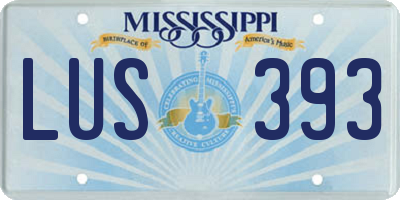 MS license plate LUS393