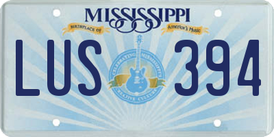 MS license plate LUS394