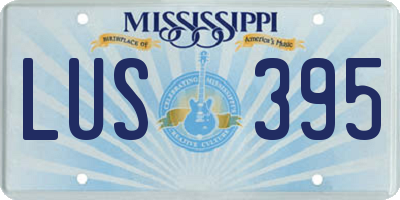MS license plate LUS395