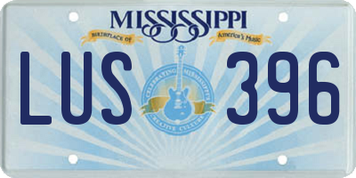 MS license plate LUS396