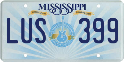 MS license plate LUS399