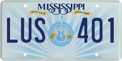 MS license plate LUS401