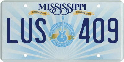 MS license plate LUS409