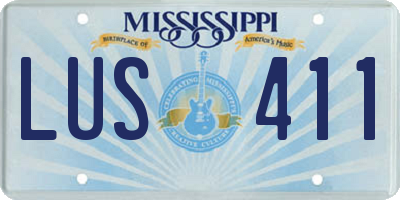 MS license plate LUS411