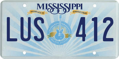 MS license plate LUS412