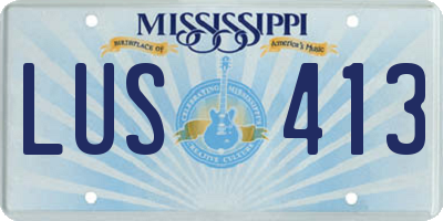MS license plate LUS413