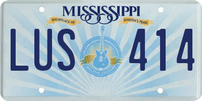 MS license plate LUS414