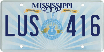 MS license plate LUS416