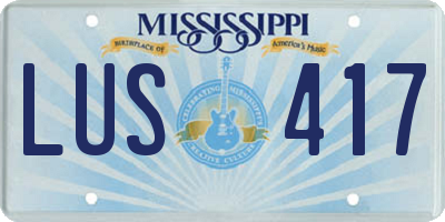 MS license plate LUS417