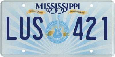 MS license plate LUS421
