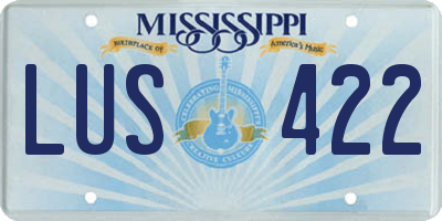 MS license plate LUS422