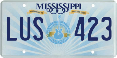 MS license plate LUS423