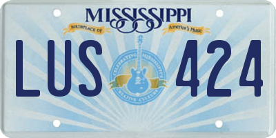 MS license plate LUS424