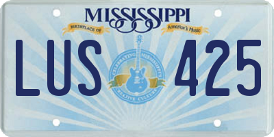 MS license plate LUS425
