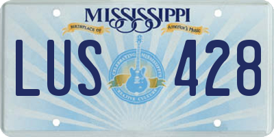 MS license plate LUS428