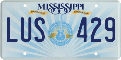 MS license plate LUS429