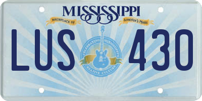 MS license plate LUS430