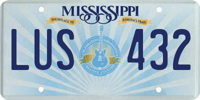 MS license plate LUS432