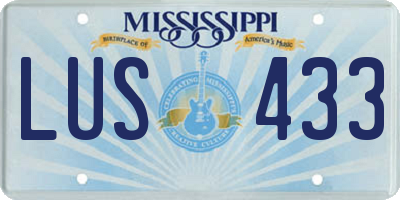 MS license plate LUS433
