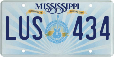 MS license plate LUS434