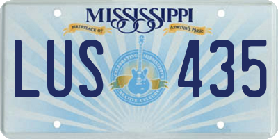 MS license plate LUS435