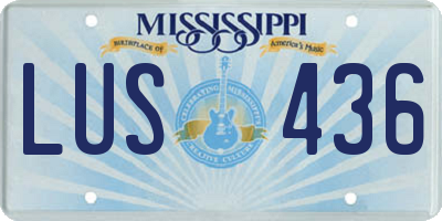 MS license plate LUS436