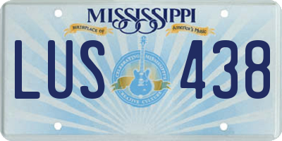 MS license plate LUS438