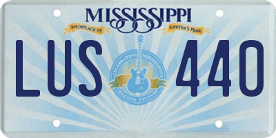 MS license plate LUS440