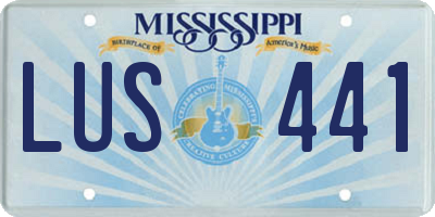 MS license plate LUS441