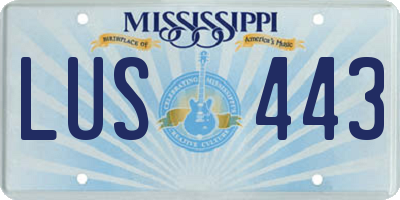MS license plate LUS443