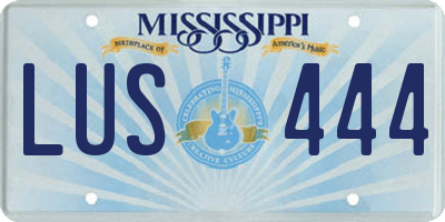 MS license plate LUS444