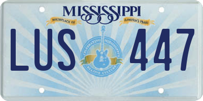 MS license plate LUS447