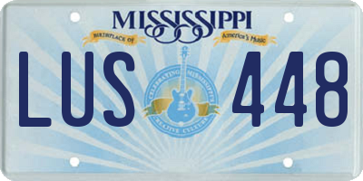 MS license plate LUS448