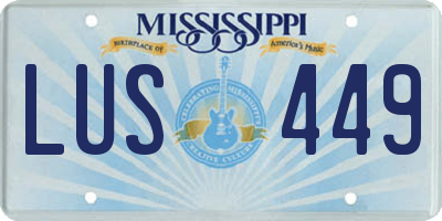 MS license plate LUS449