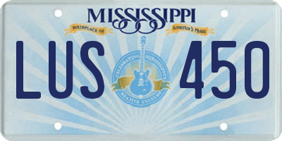 MS license plate LUS450