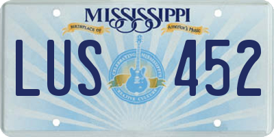 MS license plate LUS452