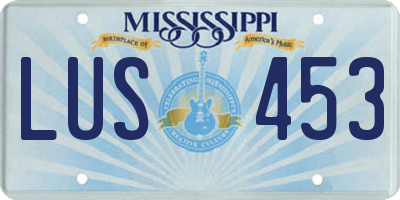 MS license plate LUS453