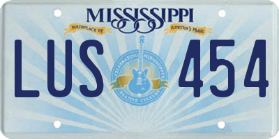 MS license plate LUS454