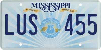 MS license plate LUS455