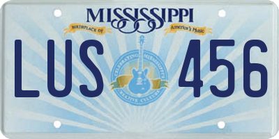 MS license plate LUS456