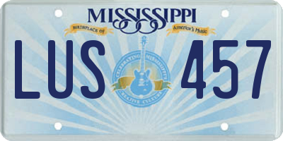 MS license plate LUS457