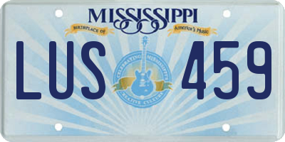 MS license plate LUS459